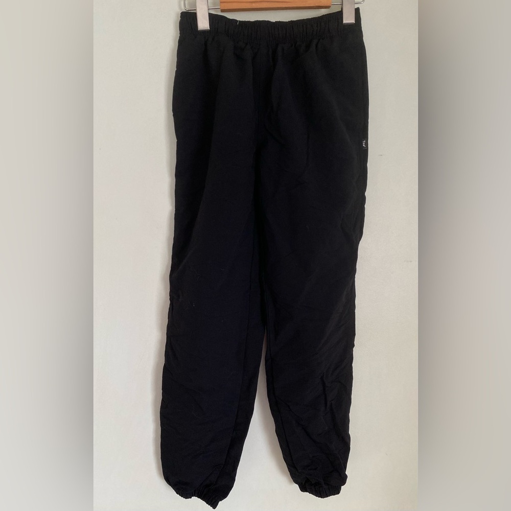 TNA Aritzia Recycled Nylon Drawcord Pants Black Size XS Cuffed Hem Elastic Waist